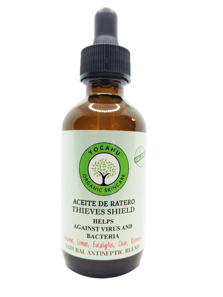 THIEVES SHIELD ACEITE DE RATERO Natural Antiseptic Blend + free 1/2 oz refillable - Yocahu Organic Skin Care