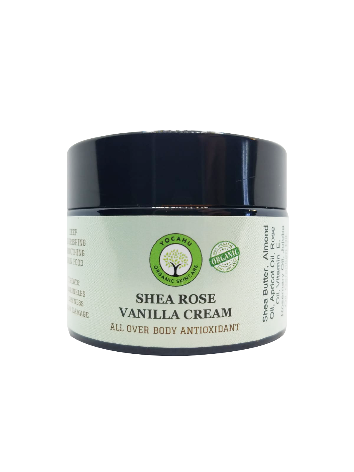 SHEA ROSE VANILLA CREAM All Over Body Antioxidant Delight/antioxidante 2 oz - Yocahu Organic Skin Care